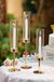Glass Hurricane Candle Holder for Taper Candles 3 Pcs Candlestick Holders Long Stem Candle Holders for Tabletop Centerpiece Home