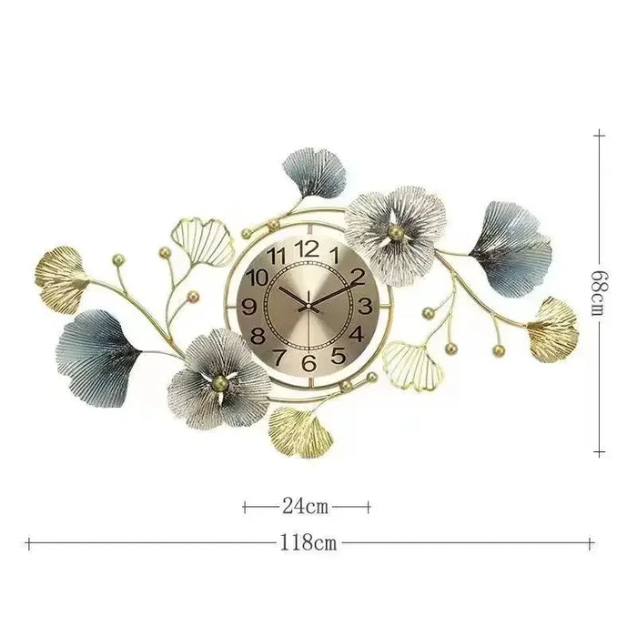 Creative Luxury Wall Clock Living Room Dining Room Sofa Background Home Wall Decoration Gold Iron Wall Hanging Large Fast Ship