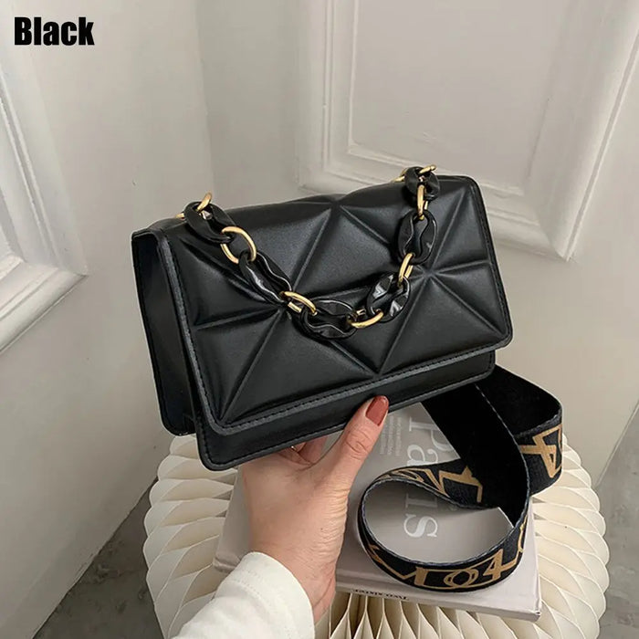 Fashion Women Shoulder Bag Handbags PU Leather Flap Bag Female Large Capacity Metal Chain Casual Crossobdy Clutch