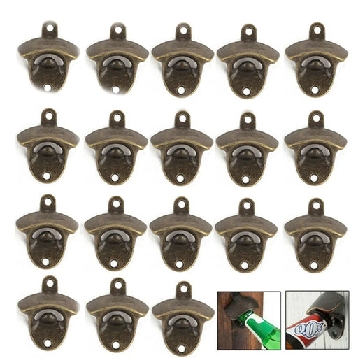 20pcs Pack Retro Beer Opener Zinc Alloy Kitchen Wall Mounted Rustic Wine Bottle Opener Vintage Home Party Supplies For Kitchen