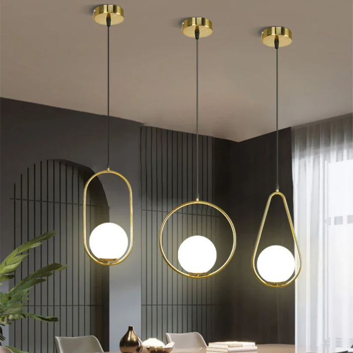 Creative Loft Metal Pendant Light Hanging Kitchen Island Black White Decorative Modern Led Pendant Lamp Ceiling Lights Bedside