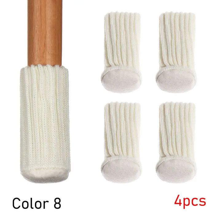 4PCS Universal Leg Sock Protective Case Knitting Chair Foot Cover Non-Slip Floor Furniture Protector Home Decor