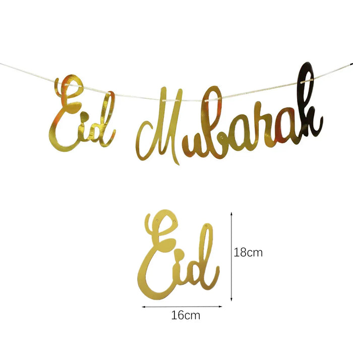 EID Mubarak Banner Ramadan Kareem Banner Party Decorations Supplies Star Moon Hanging Ornament Umrah Mubarak Decoration for Home