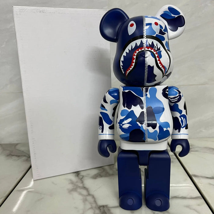 28cm Camouflage Joint Ring Shark Camo Bearbrick Home Decoration Bear Toys Chiaki Action Figures Model Modern Decor Items Luxury