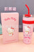 700/1200ml Sanrio Hello Kitty Cinnamoroll Thermos Cup Straw Cup with Handle Cartoon High Capacity Stainless Steel Water Cup Gift