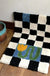 Retro Chessboard Plaid Bath Mats Fluffy Grids, Checkerboard Mat for Bathroom