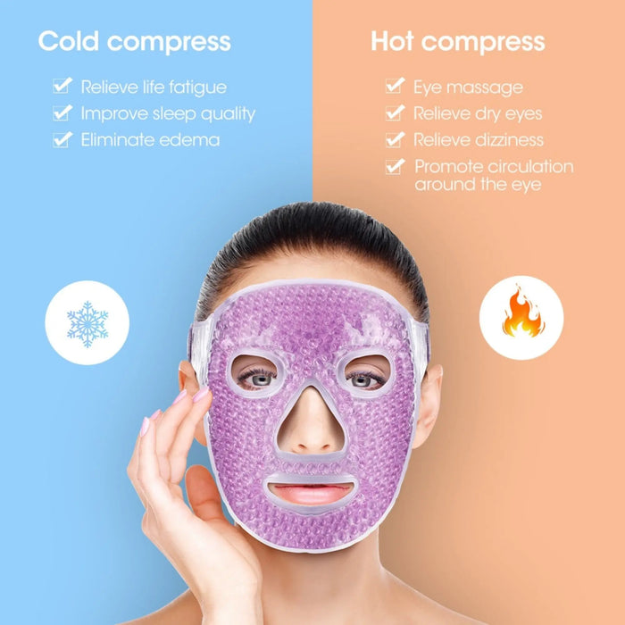 1pc Gel Cooling Ice Face Mask For Reducing Puffiness,Bags Under Eyes,Sinus,Redness,Dark Circles,Migraine,With Soft Plush Backing