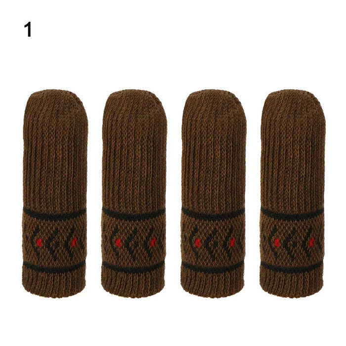 4PCS Universal Leg Sock Protective Case Knitting Chair Foot Cover Non-Slip Floor Furniture Protector Home Decor