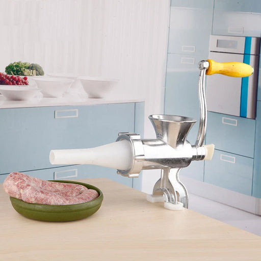 Aluminium Alloy Hand Operate Manual Meat Grinder Sausage Beef Mincer Table Restaurant Crusher Food Processor Kitchen Home Tool