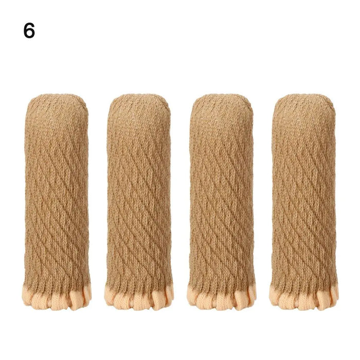 4PCS Universal Leg Sock Protective Case Knitting Chair Foot Cover Non-Slip Floor Furniture Protector Home Decor