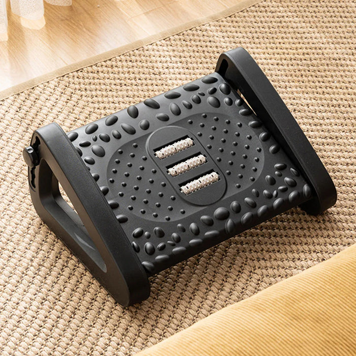 Ergonomic Office Footrest Portable Foot Rest Under Desk Feet Stool for Home Office Work Foot Resting Stool with Massage Rollers