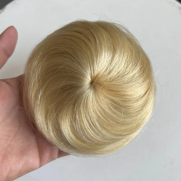 MRS HAIR Human Hair Buns Claw On Drawstring Ponytail Flexible Hair Pieces Updo Donut Chignon Clip On Buns For Wedding and Show