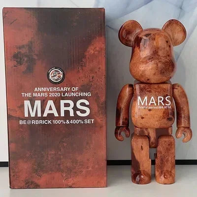 28cm 400% Bearbrick Figure Fashion Violent Bear Statue Desktop Decoration Bearbrick Figurine Luxury Living Room Decoration Decor