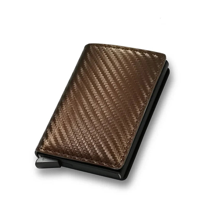 Custom Card Holder Rfid Black Carbon Fiber Leather Simple Wallet Men's Gift Personalized