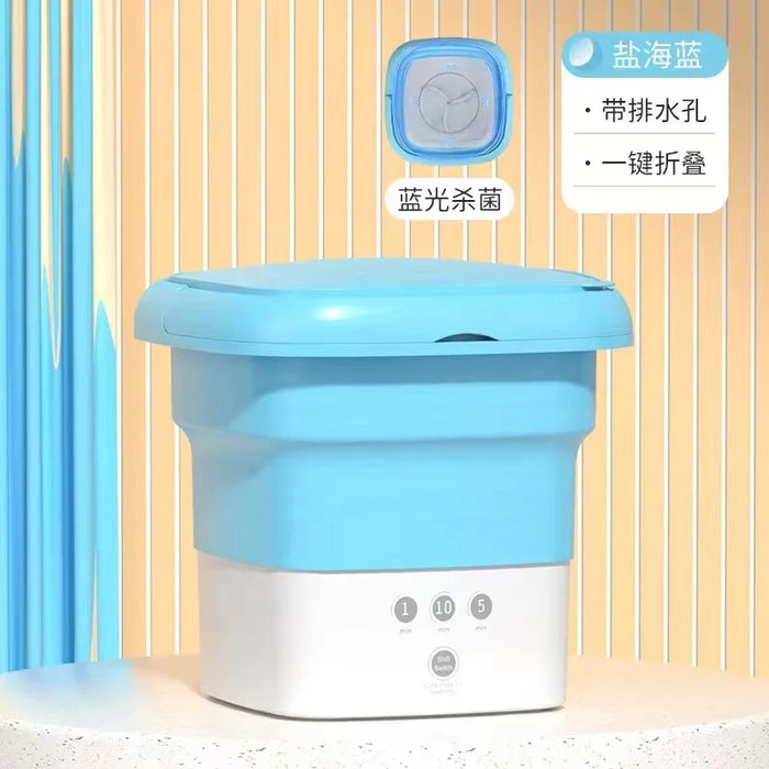 Folding Washing Machine For Clothes With Dryer Bucket Washing For Socks Underwear Mini Washing Machine With Drying Centrifuge