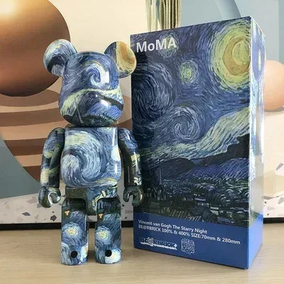 28cm 400% Bearbrick Figure Fashion Violent Bear Statue Desktop Decoration Bearbrick Figurine Luxury Living Room Decoration Decor