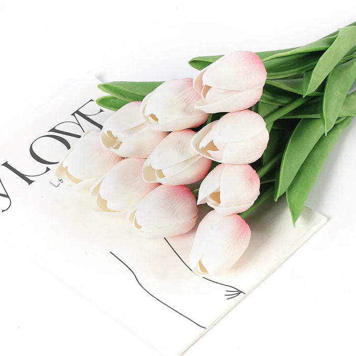 29cm Tulip Artificial Flowers Bouquet 10/5Pcs PE Foam Fake Flower for Wedding Ceremony Decoration Home Room Garden Bouquet Decor