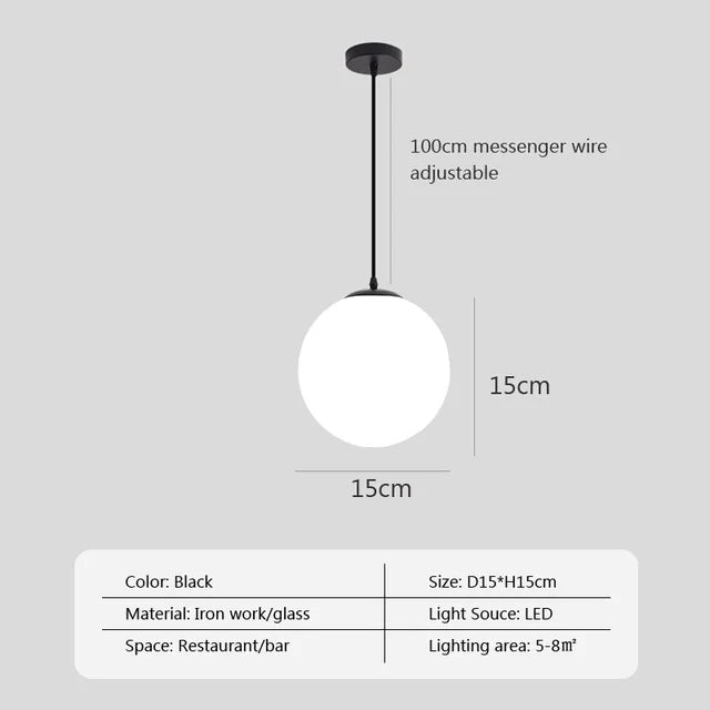 Creative Loft Metal Pendant Light Hanging Kitchen Island Black White Decorative Modern Led Pendant Lamp Ceiling Lights Bedside