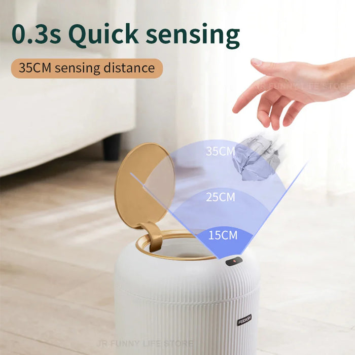 7/10L Wooden High Foot Smart Trash Bin Automatic Sensor Trash Can For Bathroom Kitchen Wastebasket Smart Home