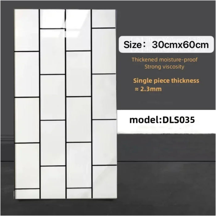 60cmX30cm Vinyl Self-adhesive Tile Wall Sticker for Bathroom Livingroom Decor for Walls Wallpaper Kitchen PVC Waterproof Sticker