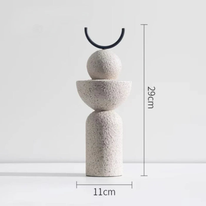 Creative Abstract Geometric Sandstone Statue Art Ornaments, Entrance Living Room TV Cabinet Desktop Home Decoration Resin Crafts