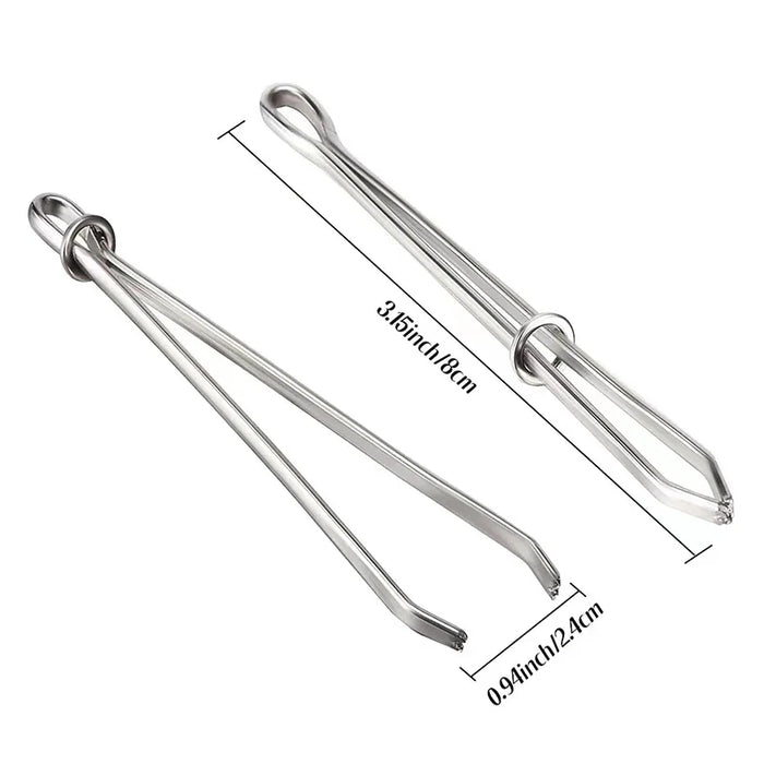 2pcs Stainless Steel Garment Clips Sewing DIY Tools Elastic Band Tape Punch Cross Stitch Threader Wear Rope Elastic Clamp