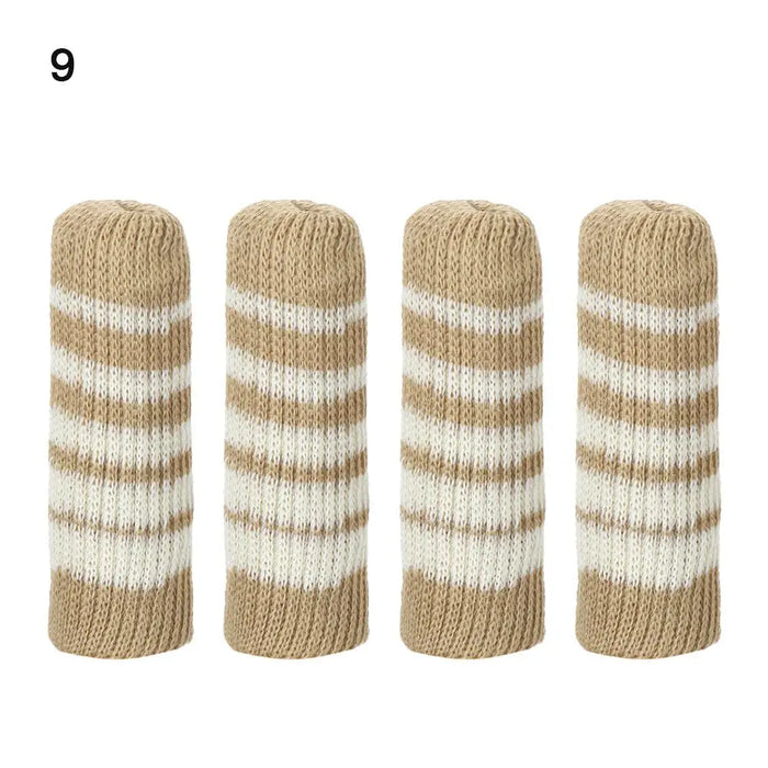 4PCS Universal Leg Sock Protective Case Knitting Chair Foot Cover Non-Slip Floor Furniture Protector Home Decor