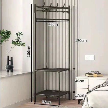 Floor Corner Rack Clothes Rack Jackets Coat Rack Children Room Shelves Shoes Storage Shelves with Hanger Home Furniture Supplies