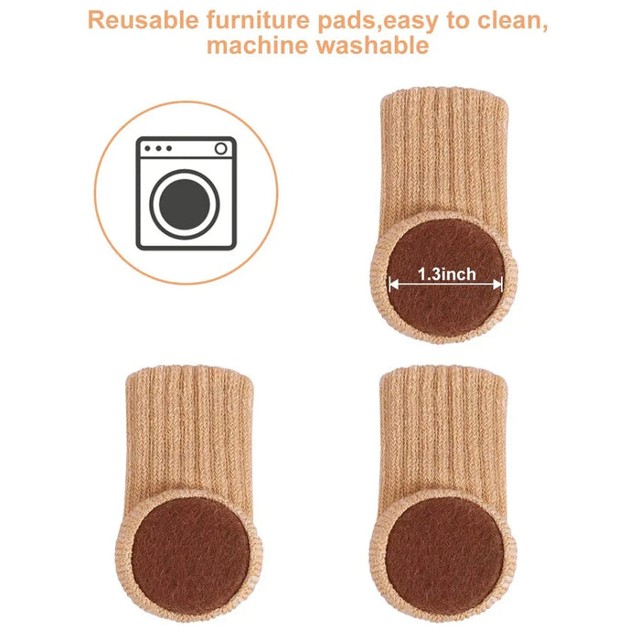 24PCS Chair Leg Socks High Elastic Chair Leg Floor Protectors with Anti-Slip PadsThick Chair Leg Caps Furniture Pads Covers Set