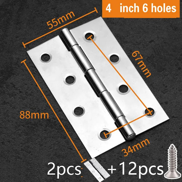 2Pcs Stainless Steel Flat Hinge Cabinet Doors 1 inch 1.5 inch 2inch 2.5 inch 3inch 4inch Windows Hinge Wooden Box Mini Hinge