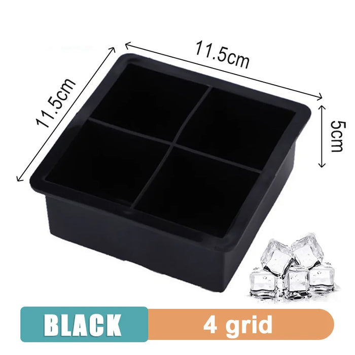 4/6/8/15 Grid Big Ice Tray Mold Giant Jumbo Large Food Grade Silicone Ice Cube Square Tray Mold DIY Ice Maker Ice Cube Tray