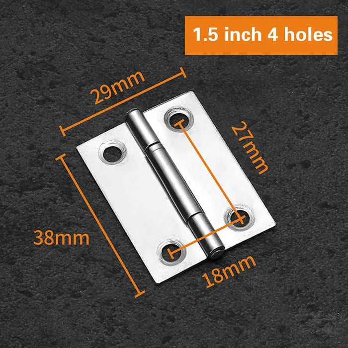 2Pcs Stainless Steel Flat Hinge Cabinet Doors 1 inch 1.5 inch 2inch 2.5 inch 3inch 4inch Windows Hinge Wooden Box Mini Hinge