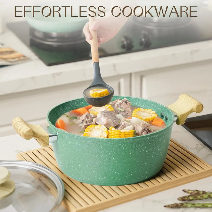 8 Piece Set, Easy Care Nonstick Cookware, Dishwasher Safe Cookware Sets Pots and Pans Nonstick Kitchen Cookware Set