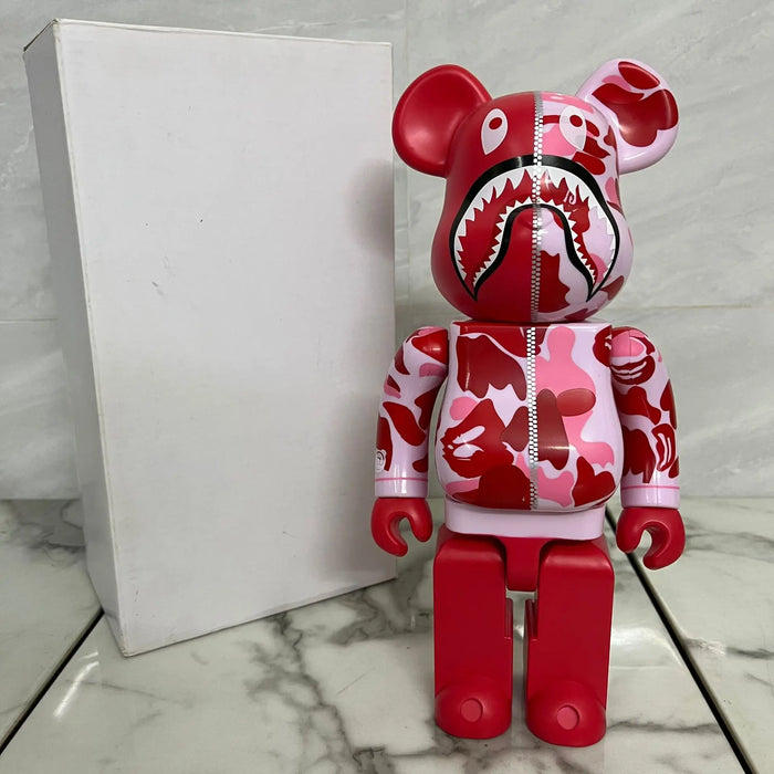 28cm Camouflage Joint Ring Shark Camo Bearbrick Home Decoration Bear Toys Chiaki Action Figures Model Modern Decor Items Luxury