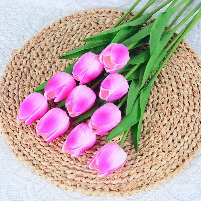 5/10PCS Artificial Tulip Flower Bouquet Real Touch PE Foam Fake Flower for Wedding Decoration Flowers for Home Garden Decoraive