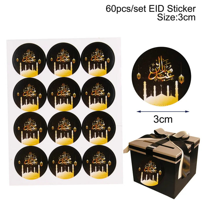 Eid Mubarak Plates Banner Balloon Tableware Ramadan Decoration 2024 Ramadan Kareem Islamic Muslim Party Decor Eid Al Adha Gifts