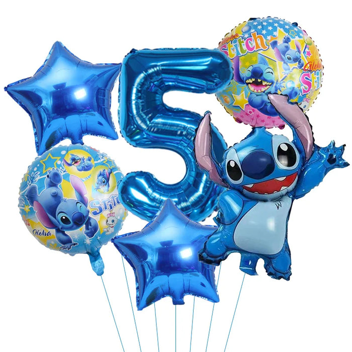 6pcs Disney Lilo & Stitch Party Balloons Stitch 32" Number Balloon set Baby Shower Birthday Party Decorations Kids Toy Gifts