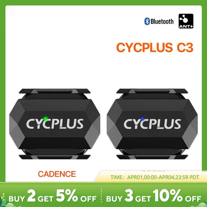 CYCPLUS Cadence Speed Dual Sensor Cycling Bicycle Accessories ANT+ BLE 5.0 Speedometer for XOSS Strava Bike Computer