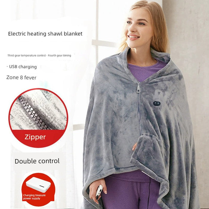 Electric Blanket Rechargeable Heating Blanket Warm Heating Pad Travel Office Lunch Break Shawl Blanket Multifunctional Electric Blanket