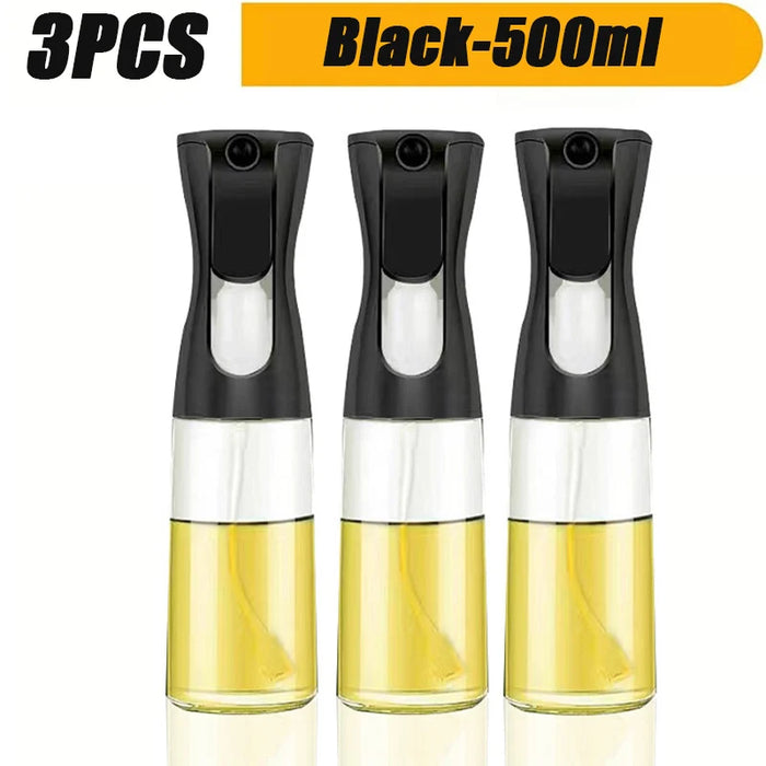 3 Pack 200/500ml Oil Sprayer Bottle Home Kitchen Cooking Oil Dispenser Fitness Fat Loss Camping BBQ Vinegar Sauce Sprayer Bottle