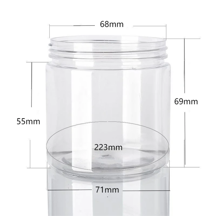 20pcs 200ml Empty Plastic Jars PET Clear Jar Cosmetic Face Cream Container Nut Candy Grain Storage Jar Home Kitchen Supplies