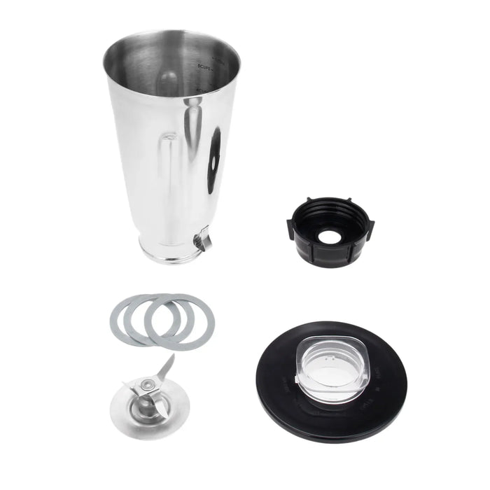 5 Cup Stainless Steel Blender Jar and Lid Replacement Repair Kit Complete 6 Pieces Set Fits Oster Blenders and Kitchen Centers