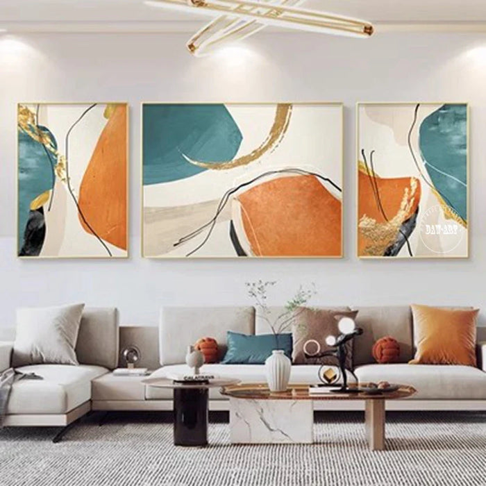 2023 New Arrival Modern Abstract Golden Mountain Landscape Oil Paintings On Canvas China Artwork Wall Decor For Room Unframed