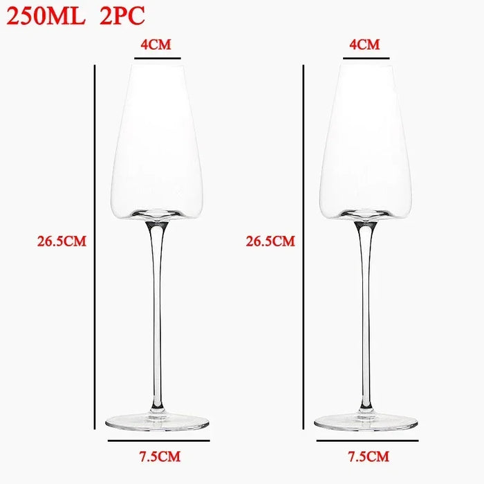 2pcs High-end Goblet Red Wine Glass Cup Kitchen Tools Water Grap Champagne Glasses Bordeaux Burgundy Wedding Square Party Gift