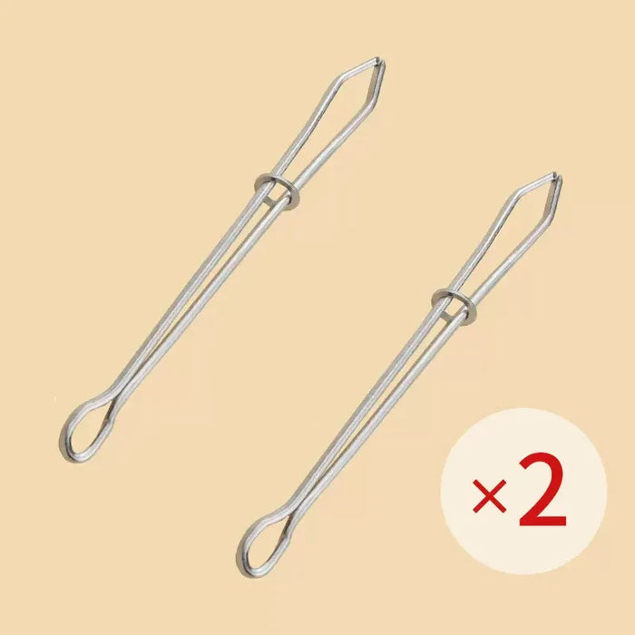 2pcs Stainless Steel Garment Clips Sewing DIY Tools Elastic Band Tape Punch Cross Stitch Threader Wear Rope Elastic Clamp