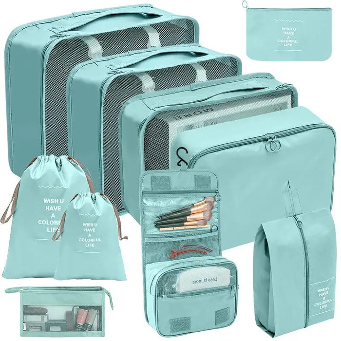 7/8/9/10 Pcs Set Travel Organizer Storage Bags Suitcase Packing Cubes Set Cases Portable Luggage Clothes Shoe Tidy Pouch Folding