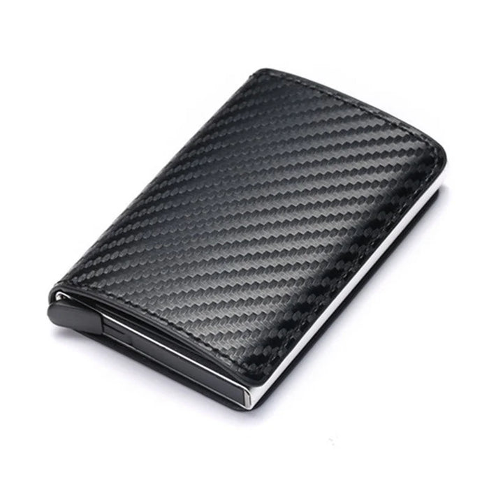 Custom Card Holder Anti-theft Carbon Fiber Wallet Men Credit Card Holder Zipper Coins Pocket Wallet RFID Card Case & Money Clips