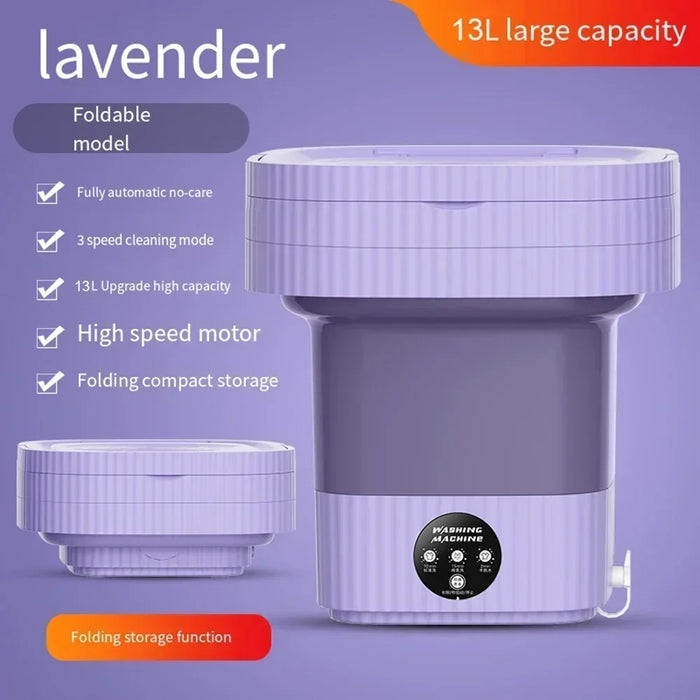 6L 11L Folding Portable Washing Machine Big Capacity with Spin Dryer Bucket for Clothes Travel Home Underwear Socks Mini Washer