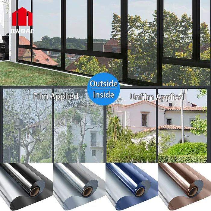 Adhesive Vinyl Window Insulation Film Anti Heat Light UV Car Glass Stickers One Way Mirror Home Privacy Protection Accessories