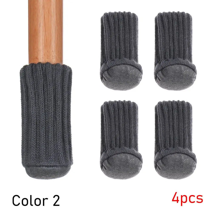 4PCS Universal Leg Sock Protective Case Knitting Chair Foot Cover Non-Slip Floor Furniture Protector Home Decor